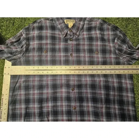 Duluth Trading Co Shirt Mens 2XL Long Sleeve Plaid Button Up Red Blue - Picture 4 of 6